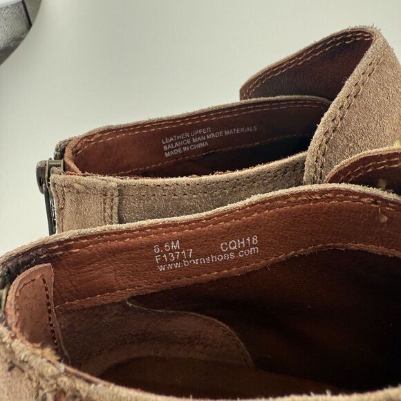 Born Womens Sylvia Boot Size 6.5 Brown Suede Distressed Braid Strap Boho Bootie - Picture 14 of 16